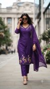 Ff Mall Chanderi Embroidery Work Kurti With Bottom Dupatta